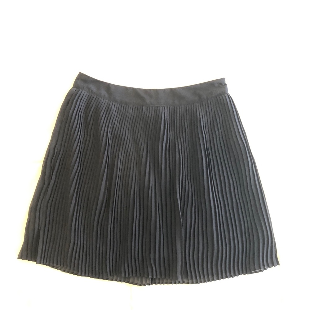Navy Blue Pleated Mini Skirt